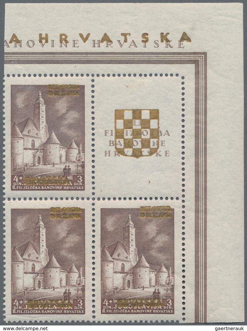 Kroatien: 1941 (10 May). "Gold Provisionals". Yugoslav Stamps Prepared For The Slavonski Brod Nation - Croatie