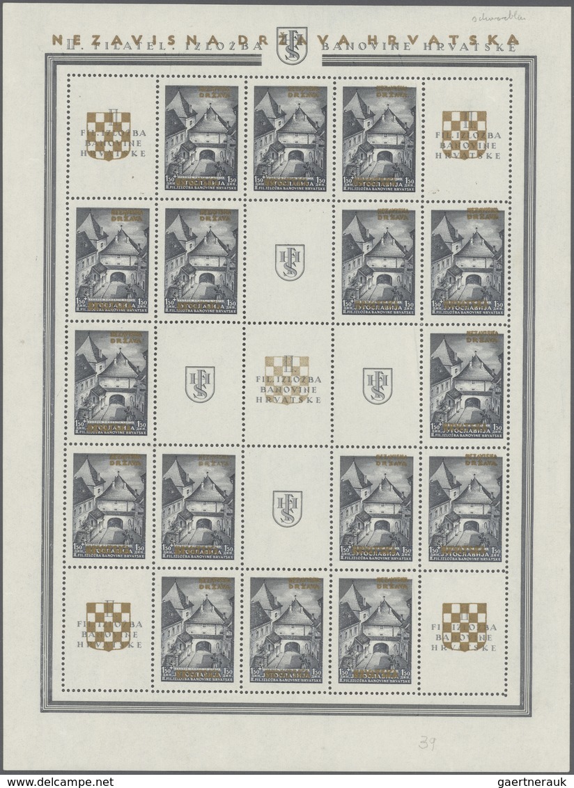 Kroatien: 1941 10(May). Provisional Issue. PREPARED BUT NOT ISSUED Yugoslav Stamps For Exhibition In - Croatia