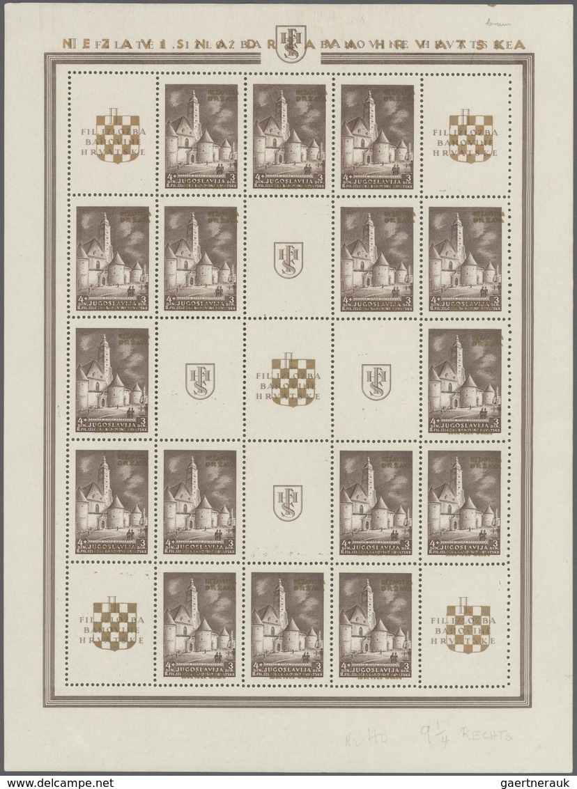 Kroatien: 1941 (10 May). Provisional Issue. Unissued Yugoslav Stamps For Exhibition In Slavonski Bro - Kroatien