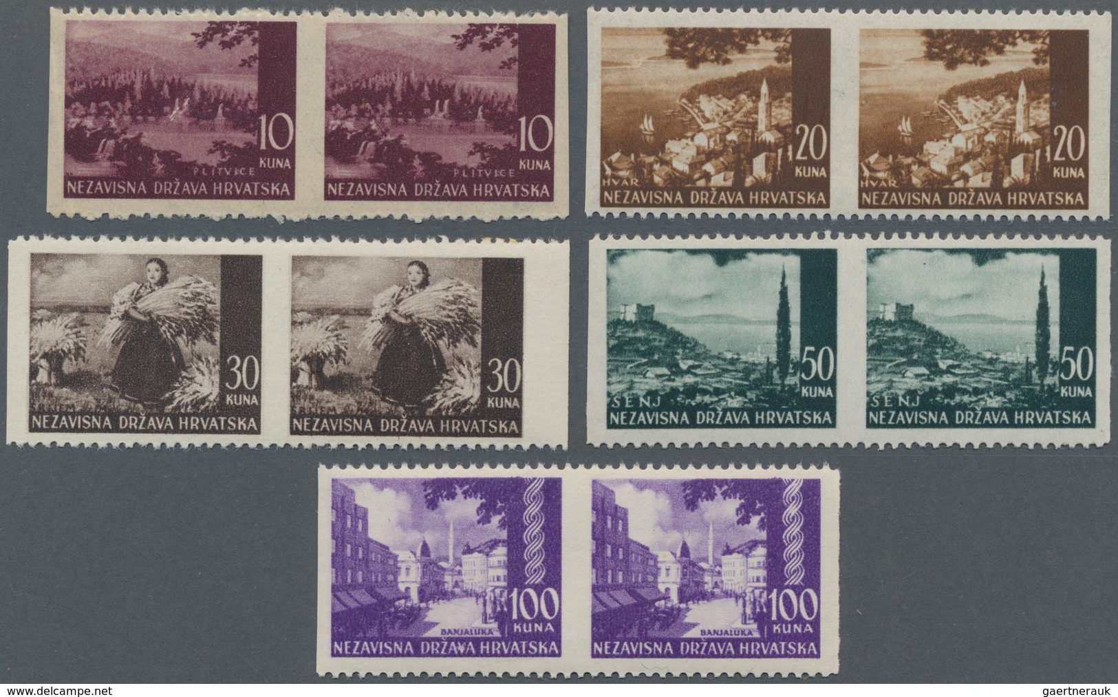 Kroatien: 1941-1942. Pictorials. Group Of Thirteen Out Of Nineteen Values, Perf L11-12, Various Type - Croatia