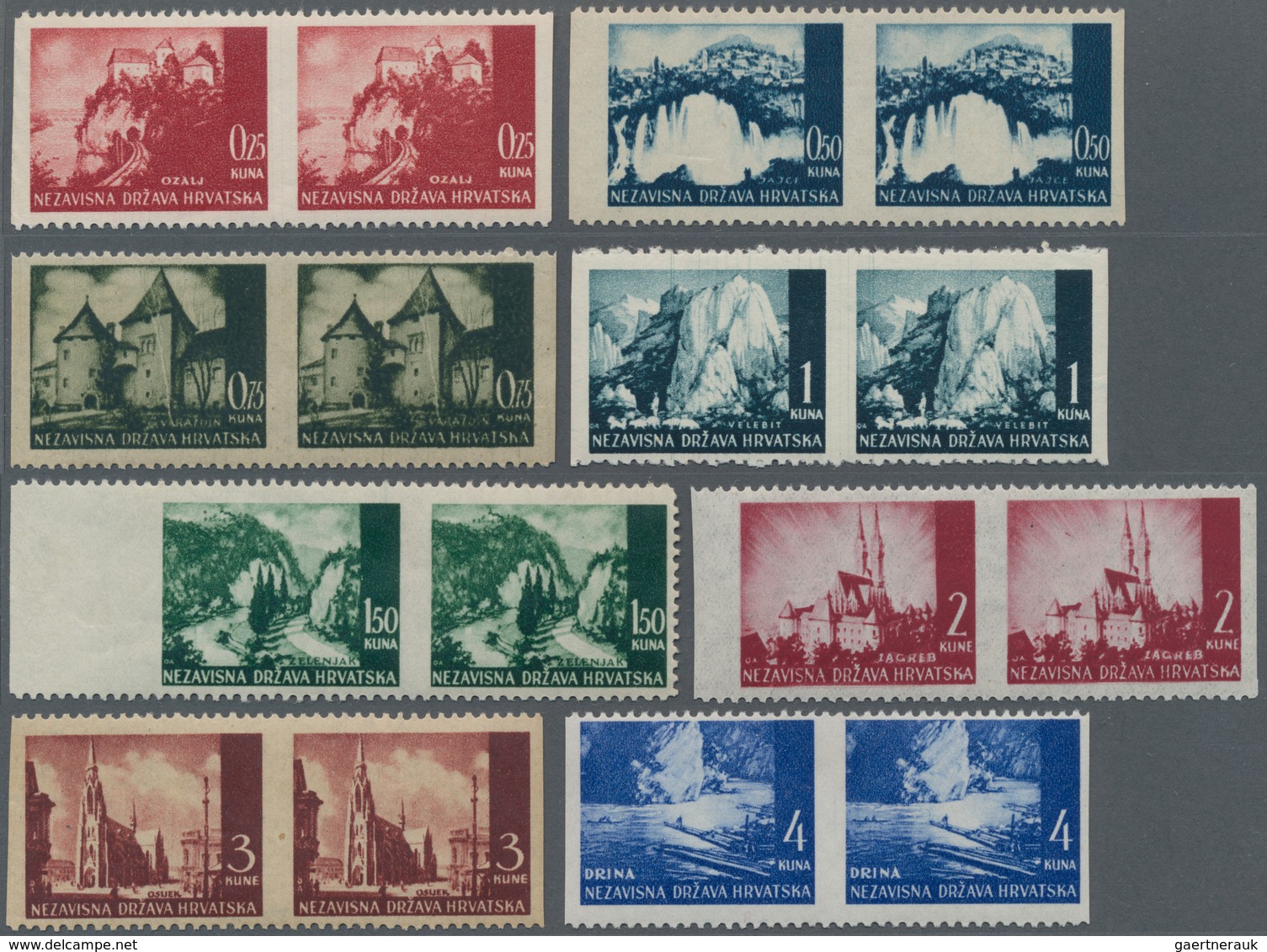 Kroatien: 1941-1942. Pictorials. Group Of Thirteen Out Of Nineteen Values, Perf L11-12, Various Type - Croatia