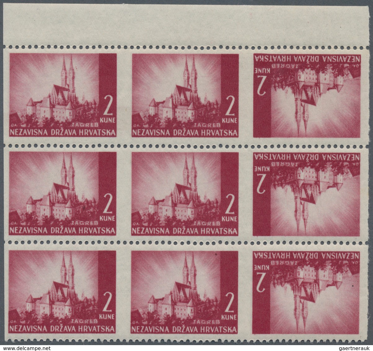 Kroatien: 1941, August 15th, Pictorials (Zagreb Cathedral), 2 K Claret, Perf L 11 1/4, Mint Never Hi - Kroatien