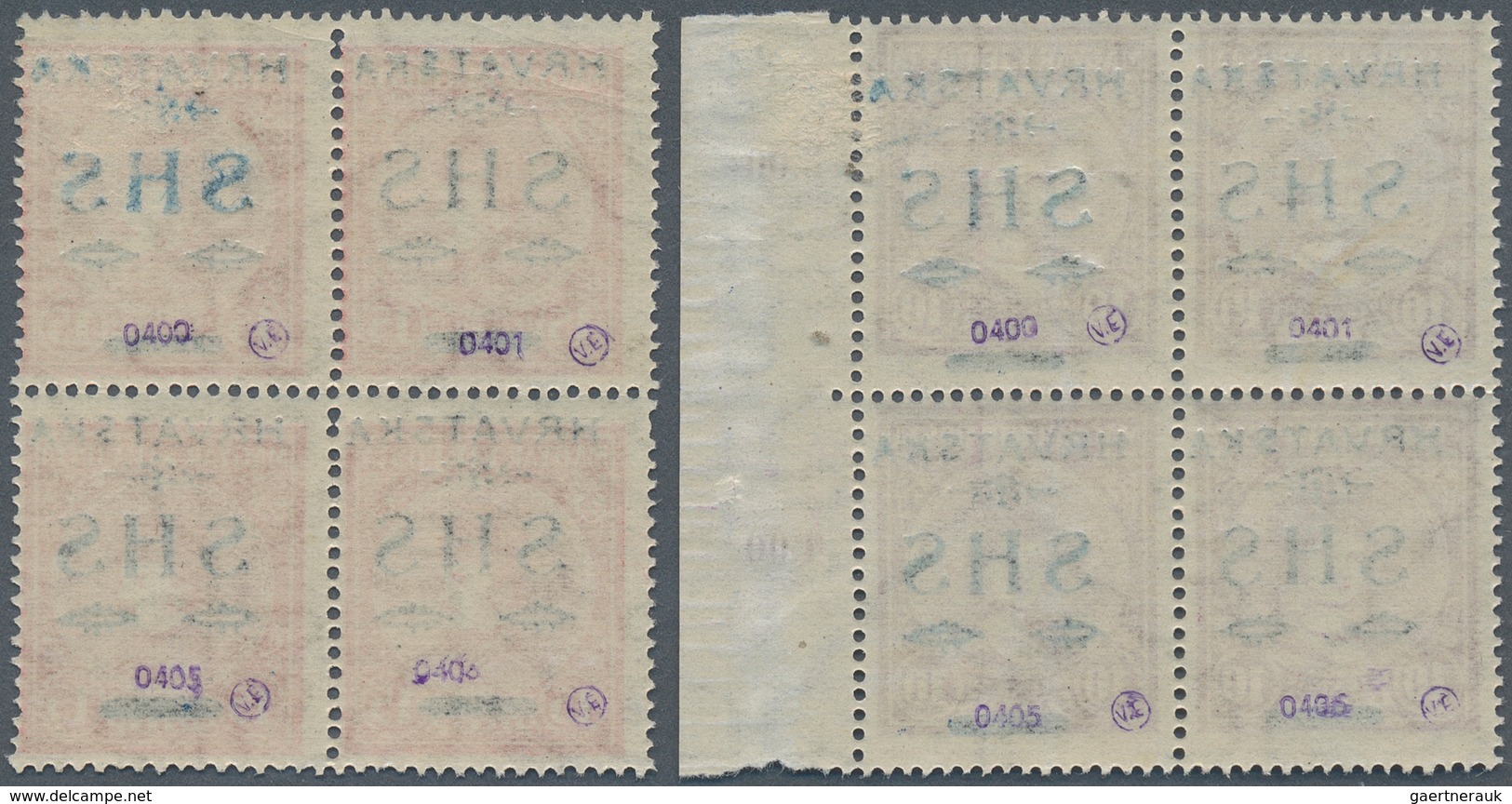 Kroatien: 1918, Stamps Of Hungary With Overprint In Mint Block Of Four, Certificate Ercegovic (Mi€fo - Kroatien