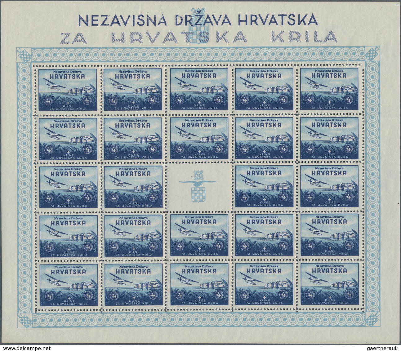 Kroatien: 1942 (25 Mar). Aviation Fund. 2K + 2K Brown, 2K50 + 2K50 Green, 3K + 3K Lake And 4K+ 4K Bl - Croatia