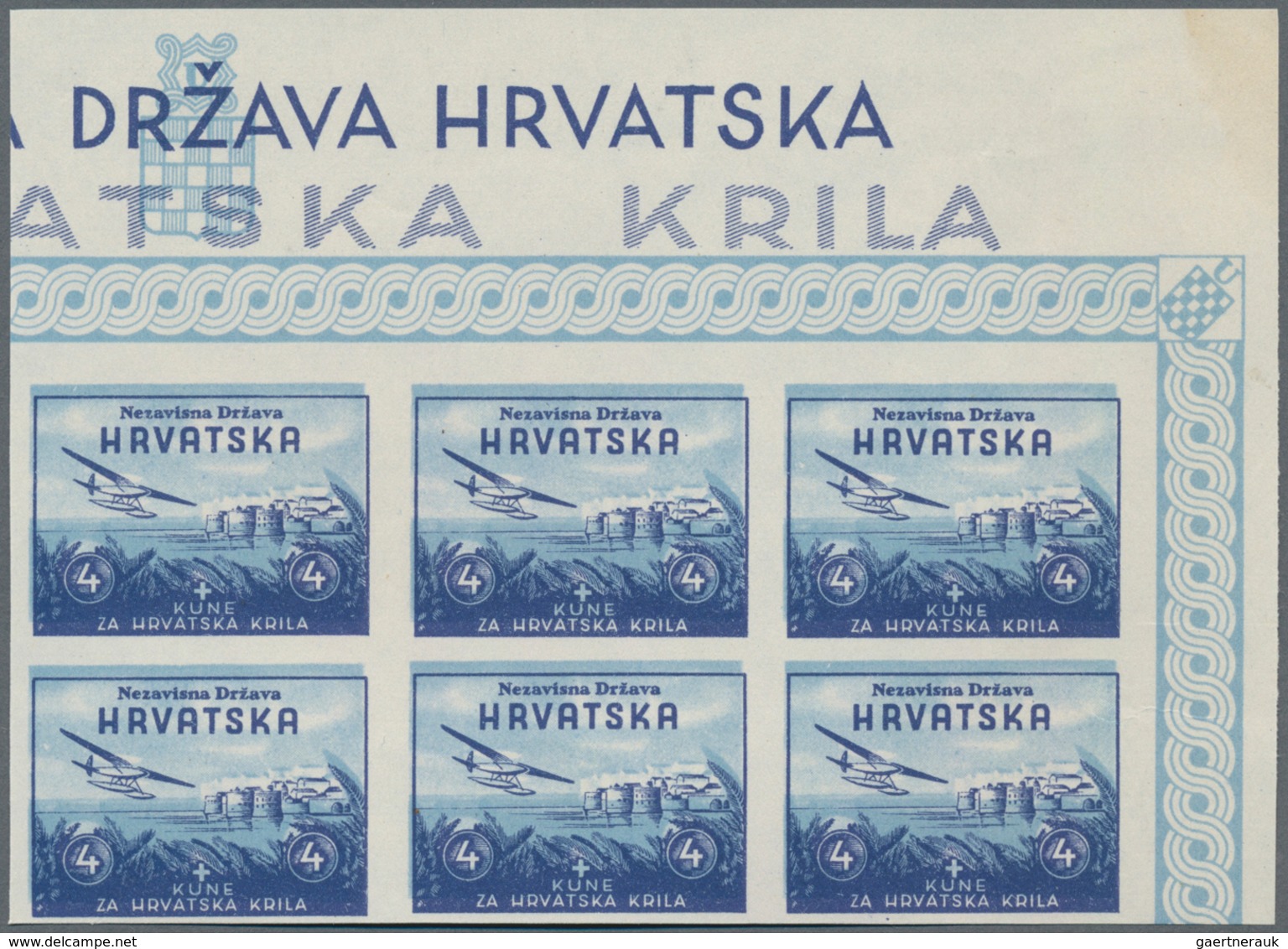 Kroatien: 1942 (25 Mar). Aviation Fund. VARIEETY. 2K + 2K Brown, 2.50K + 2.50K Green, 3K + 3K Lake A - Kroatien