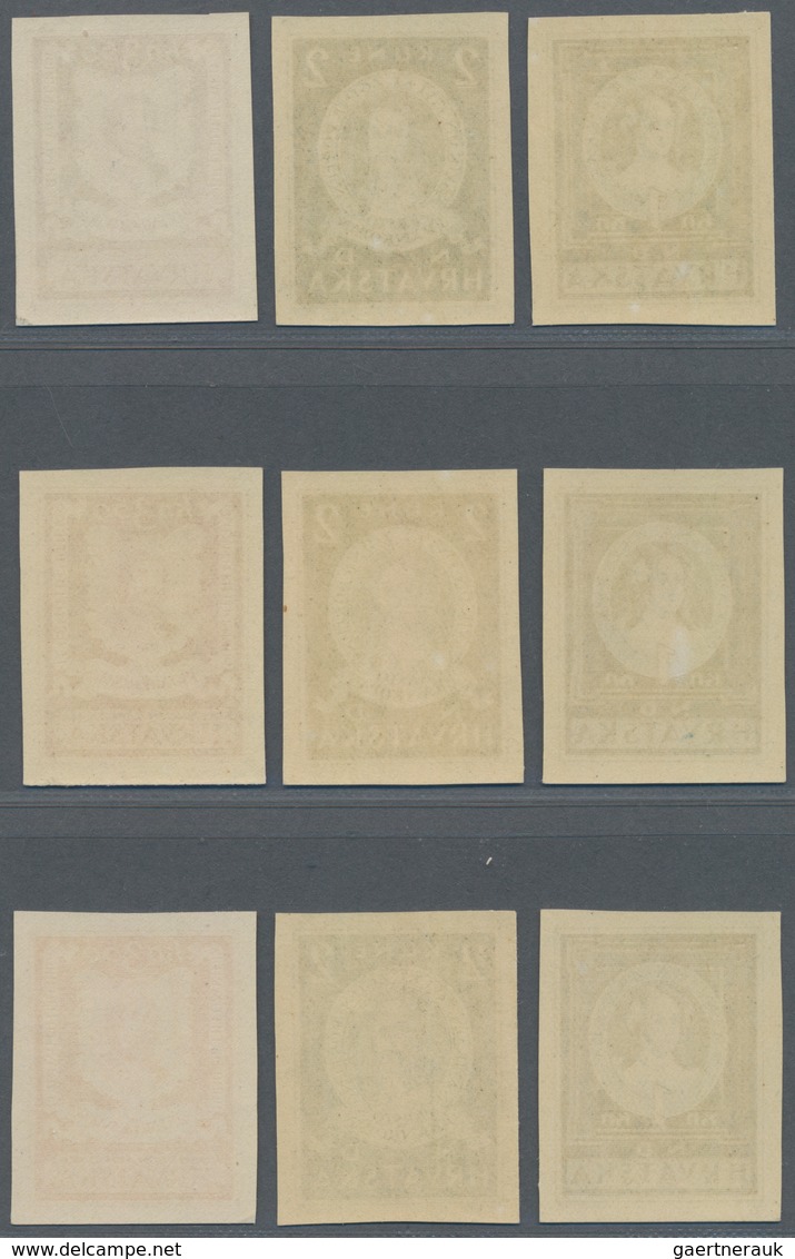 Kroatien: 1943, 1 K To 3.50 K. Famous Croats Imperforated And 6 Samples In Different Colors. - Kroatien