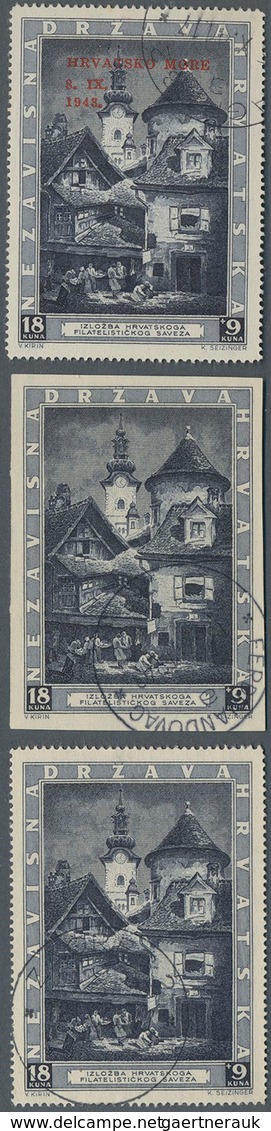 Kroatien: 1943, Philatelic Exhibition In Zagreb With Engraver Mark, Single Piece Imperforated, Block - Kroatien