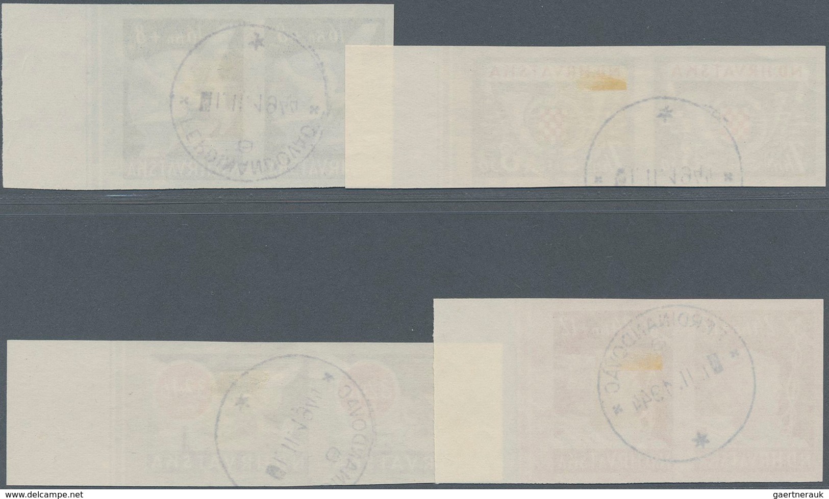 Kroatien: 1944, Officials Of The Post Office And Railway Complete Set In Unperforated Double Pieces, - Kroatien