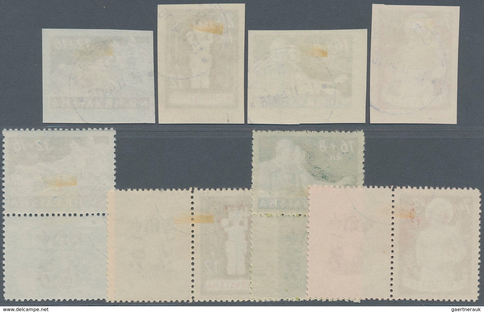 Kroatien: 1944, 7 + 3.50 K. War-damaged As Unperforated Set And Once Set With Attached Decorative Fi - Croatia