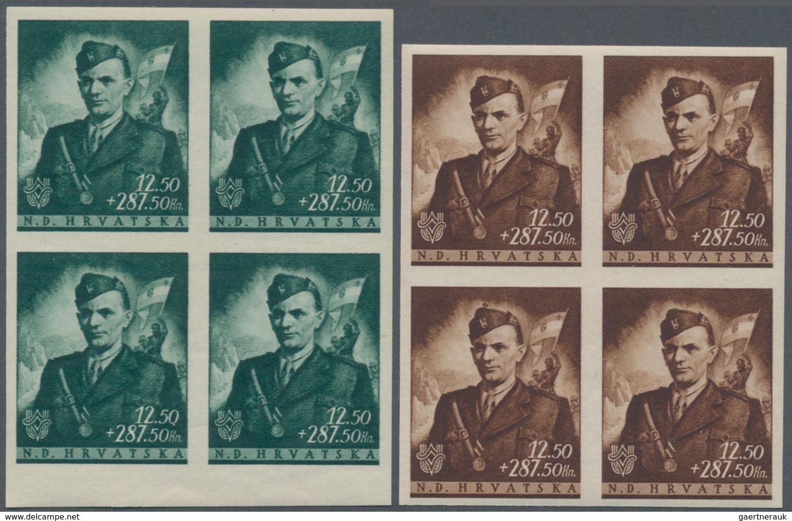 Kroatien: 1944, Honouring Jure-Ritter Frantic. 12K50 + 287K50, Perf L 14 1/2. Mint Never Hinged Marg - Croatia