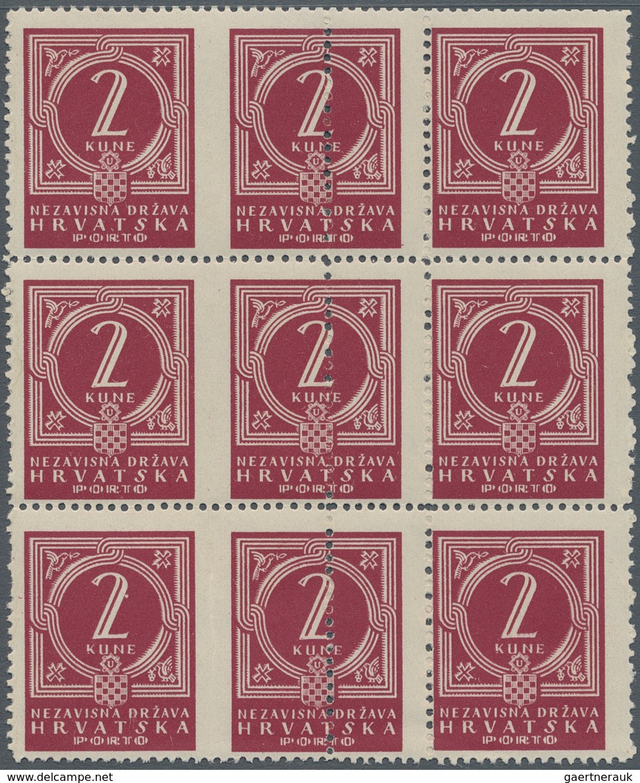 Kroatien - Portomarken: 1941 (12 Sep). POSTAGE DUE. 2K Claret, Perf L11¼. Very Fine Mint/ Mint Never - Croatie