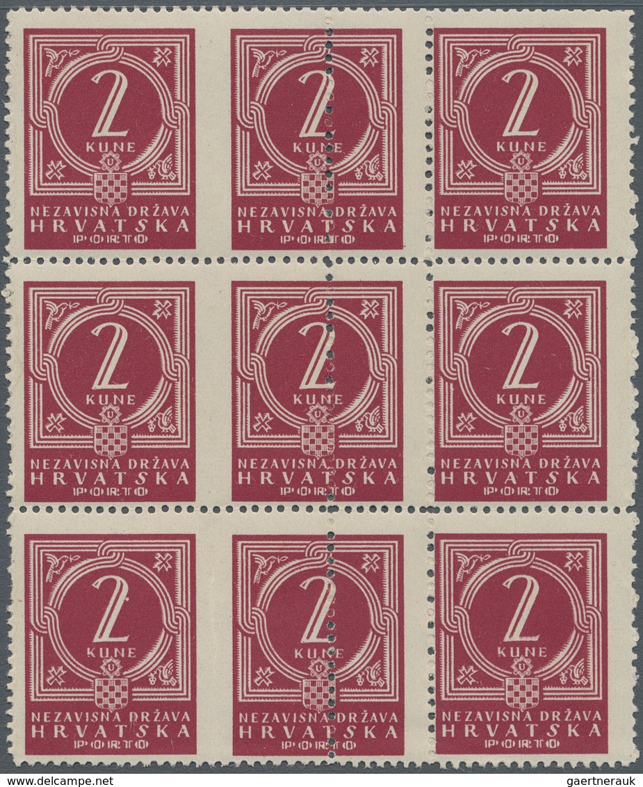 Kroatien - Portomarken: 1941 (12 Sep). POSTAGE DUE. 2K Claret, Perf L11¼. Very Fine Mint/ Mint Never - Croatia
