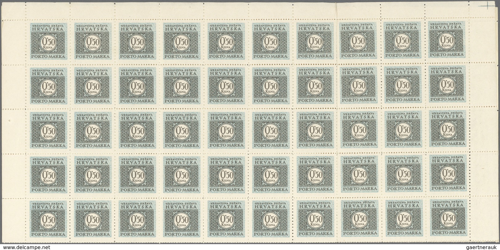 Kroatien - Portomarken: 1943 (April). Postage Due. Perforation Variety: 0.50K Grey-brown And Light B - Croatie