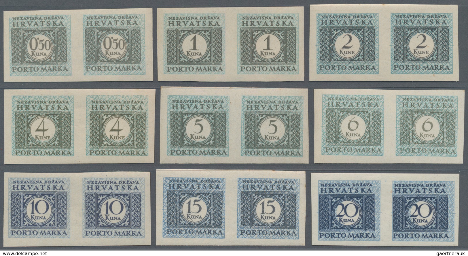 Kroatien - Portomarken: 1943/1944. POSTAGE DUE. As Previous Design But Design 24 1/2 X 23 3/4 Mm And - Croatia