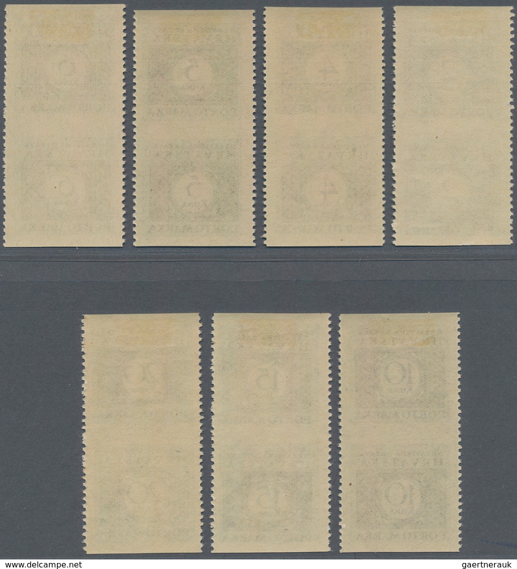 Kroatien - Portomarken: 1943/1944. POSTAGE DUE. 2K, 4 K, 5K & K, Dark Grey/turquouse-blue And 10 K, - Croatie