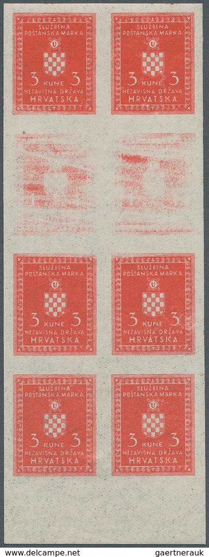 Kroatien - Dienstmarken: 1942 (5 Feb). OFFICIALS. 3K Vermilion, IMPERF. Mint Never Hinged Vertical B - Croatie