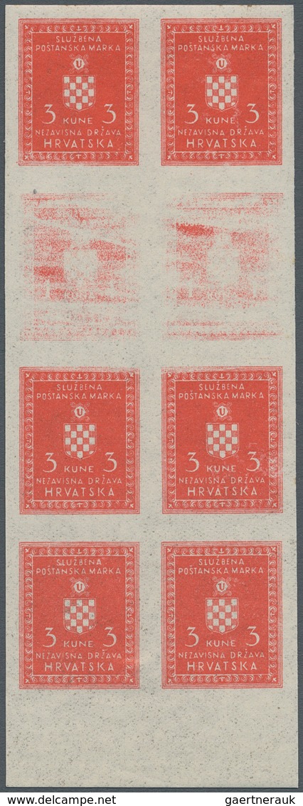 Kroatien - Dienstmarken: 1942 (5 Feb). OFFICIALS. 3K Vermilion, IMPERF. Mint Never Hinged Vertical B - Croatia