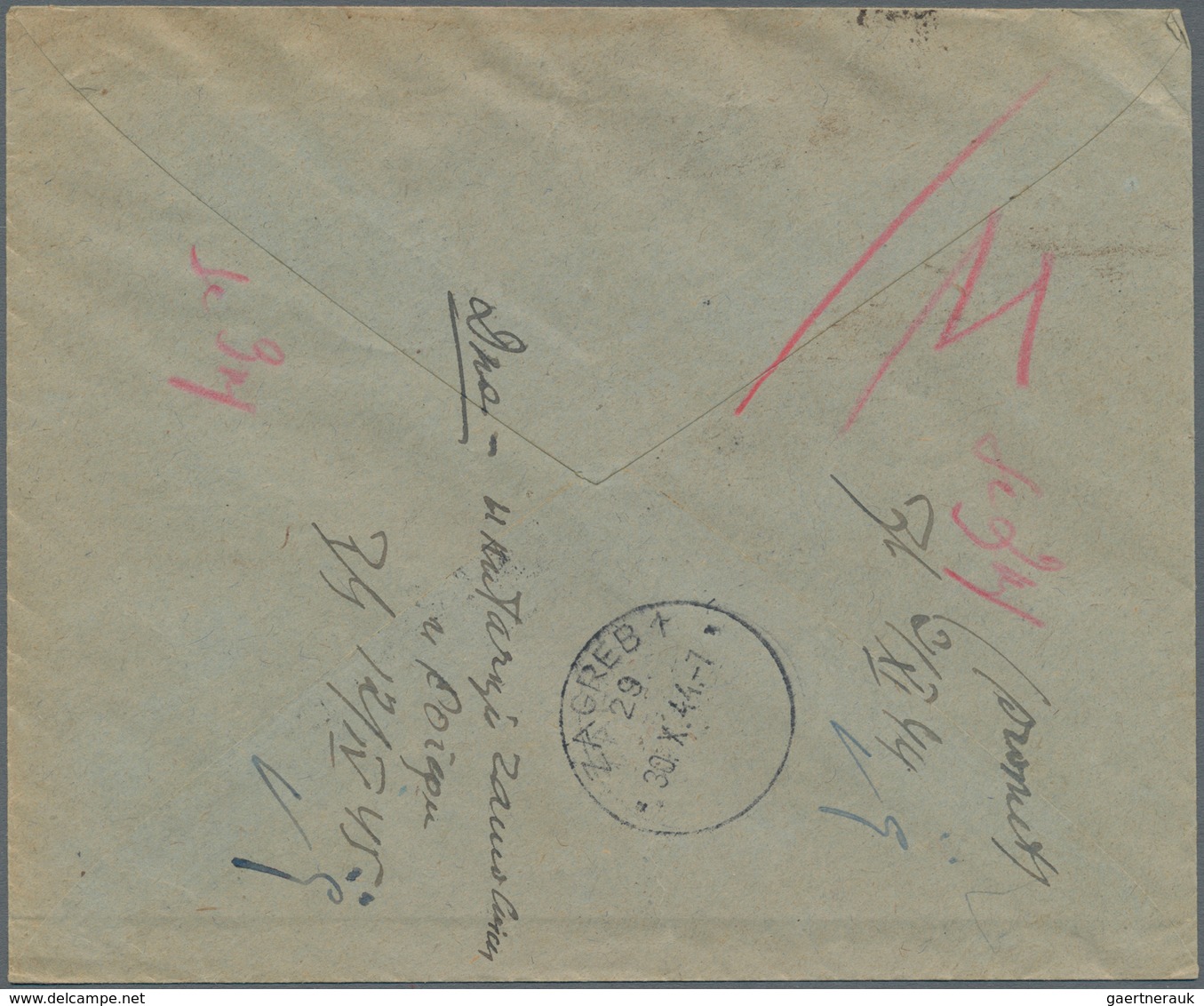 Kroatien - Dienstmarken: 1944, 3.50k. Deep Rose, Single Franking On Official Cover From "ZAGREB 12.X - Croatia