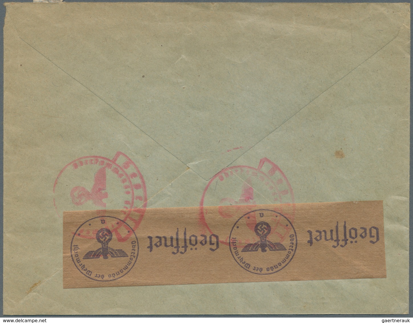 Lettland: 1940. Registered Letter To PRAGUE Franked 40c Dull Blue And Lilac-carmine (Michel 386, Sin - Lettonie