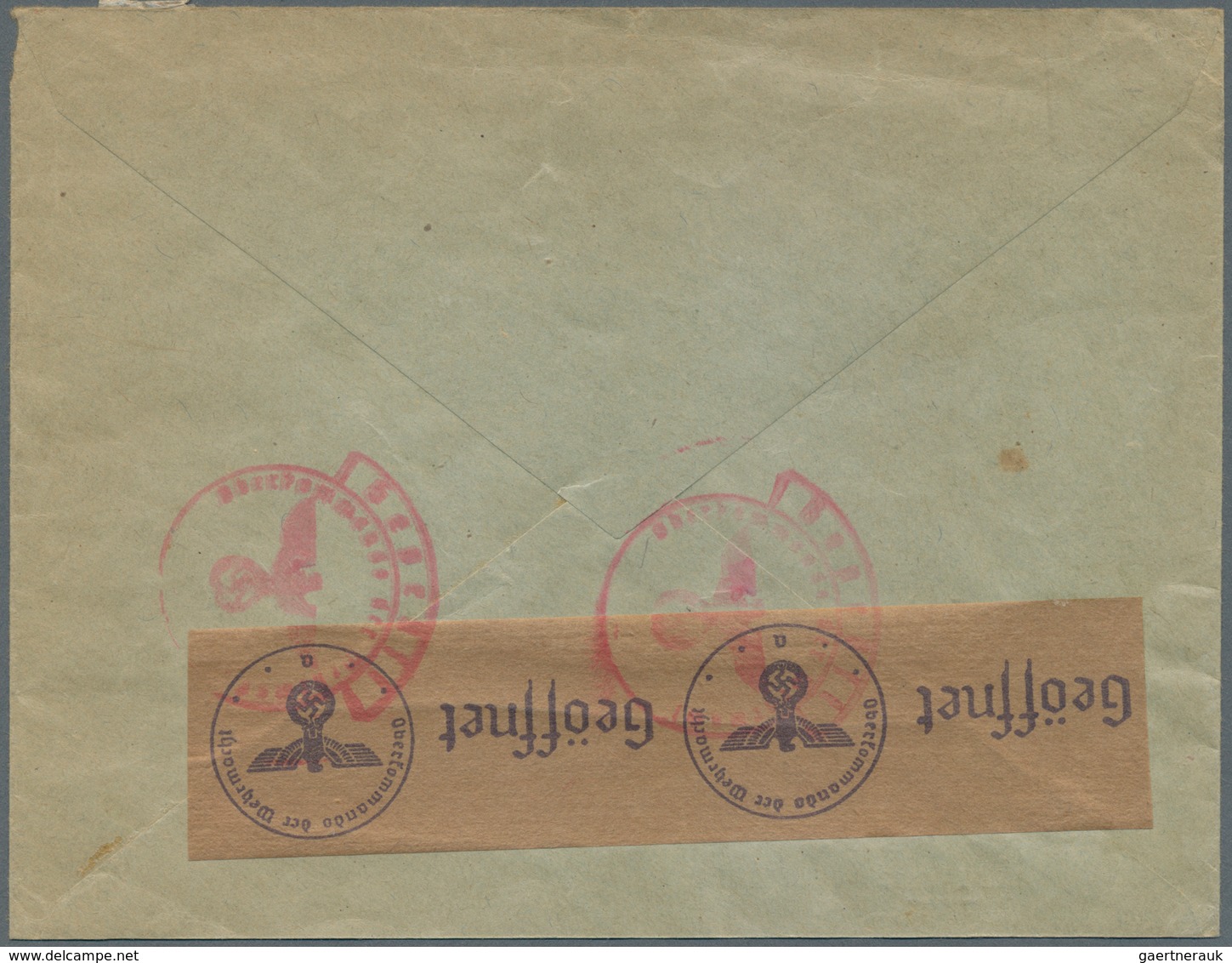 Lettland: 1940. Registered Letter To PRAGUE Franked 40c Dull Blue And Lilac-carmine (Michel 386, Sin - Lettland