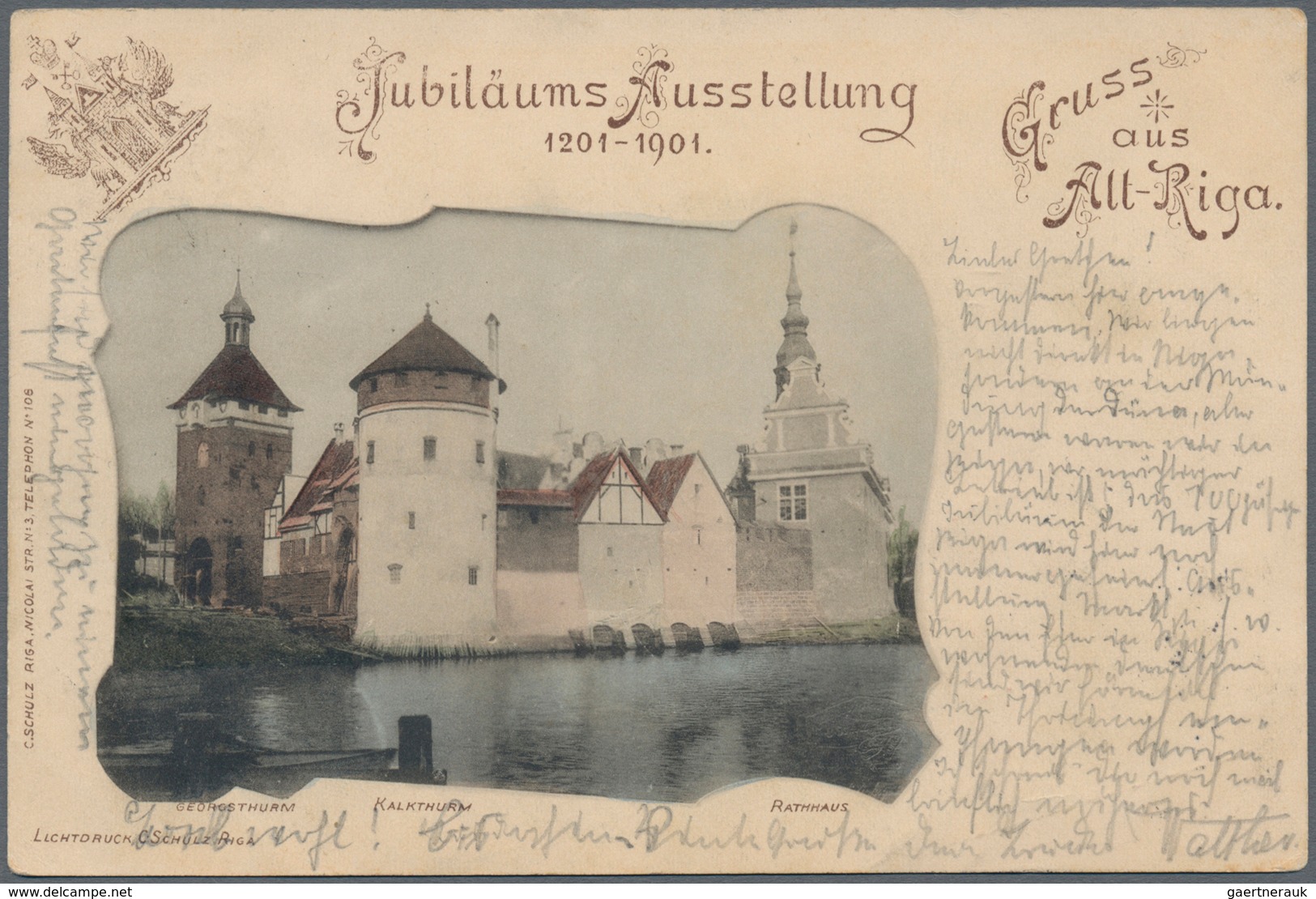 Lettland - Besonderheiten: 1901, Tolle Ansichtskarte "Jubiläums-Ausstellung 1201.1901", "Gruß Aus Al - Lettonie