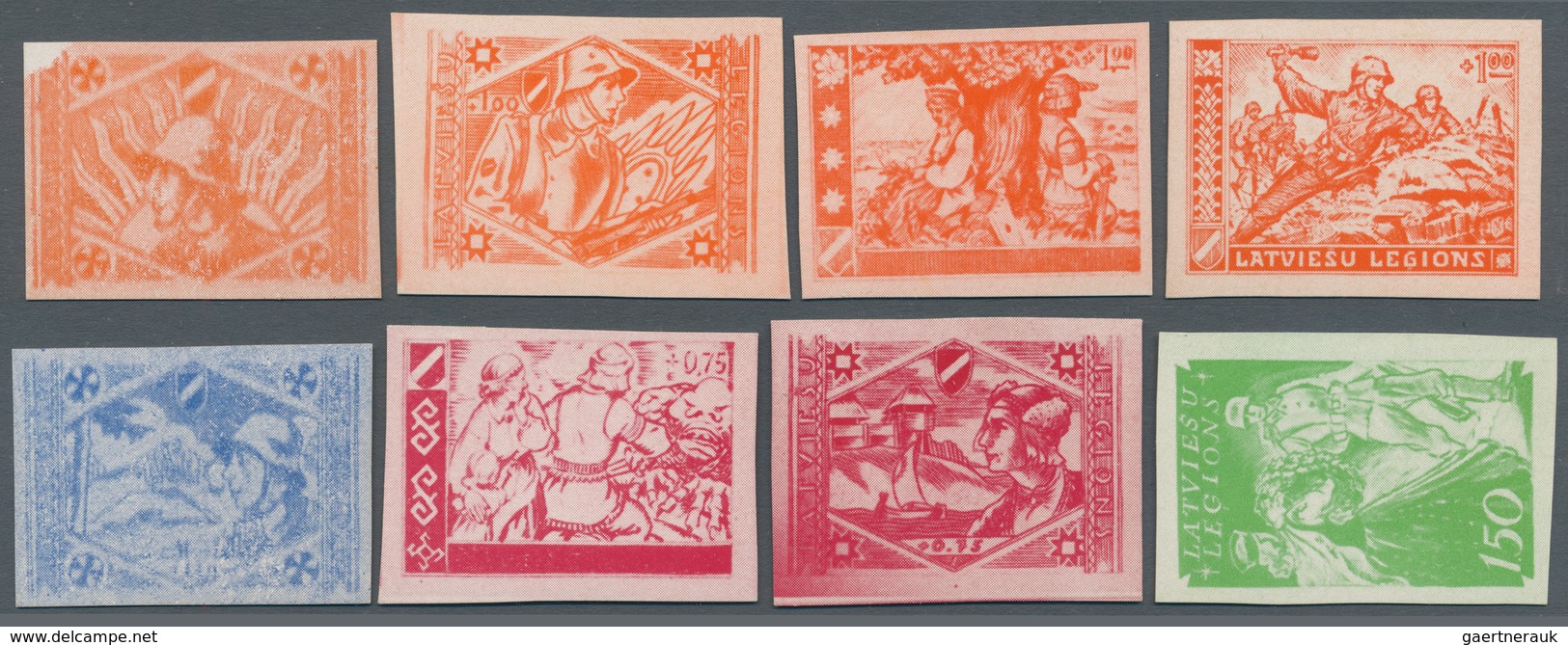 Lettland - Besonderheiten: 1943/1944, "LATVIESU LEGIONS", Group With 7 Different Imperforated Essays - Lettonie