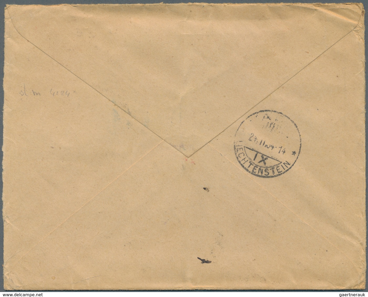 Liechtenstein: 1933, 50 Rp. Freistempel (1. Type) Auf Umschlag Adressiert Nach Nairobi, Kenia. Mit D - Lettres & Documents