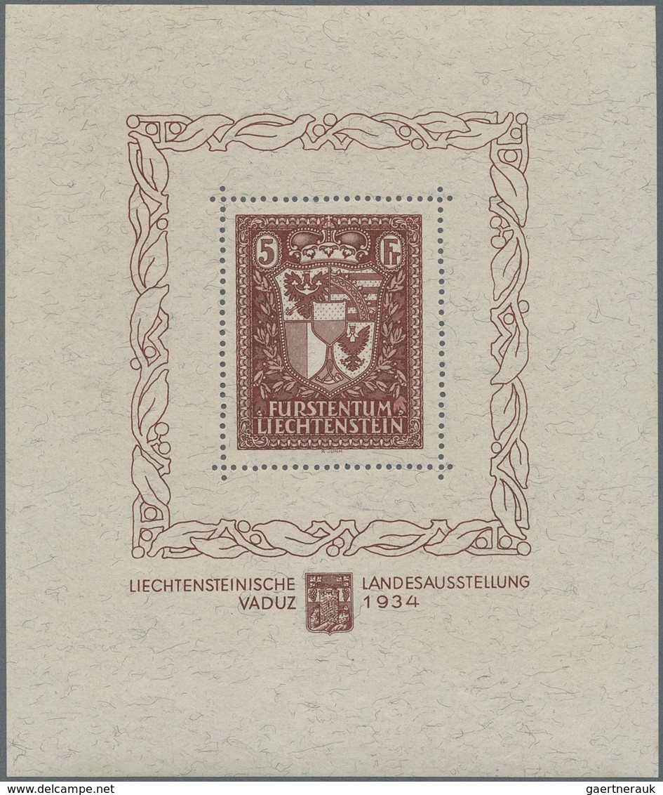 Liechtenstein: 1934, Vaduz-Block Im Format 10,45:12,4cm, Ungebraucht Mit Originalgummi. - Briefe U. Dokumente