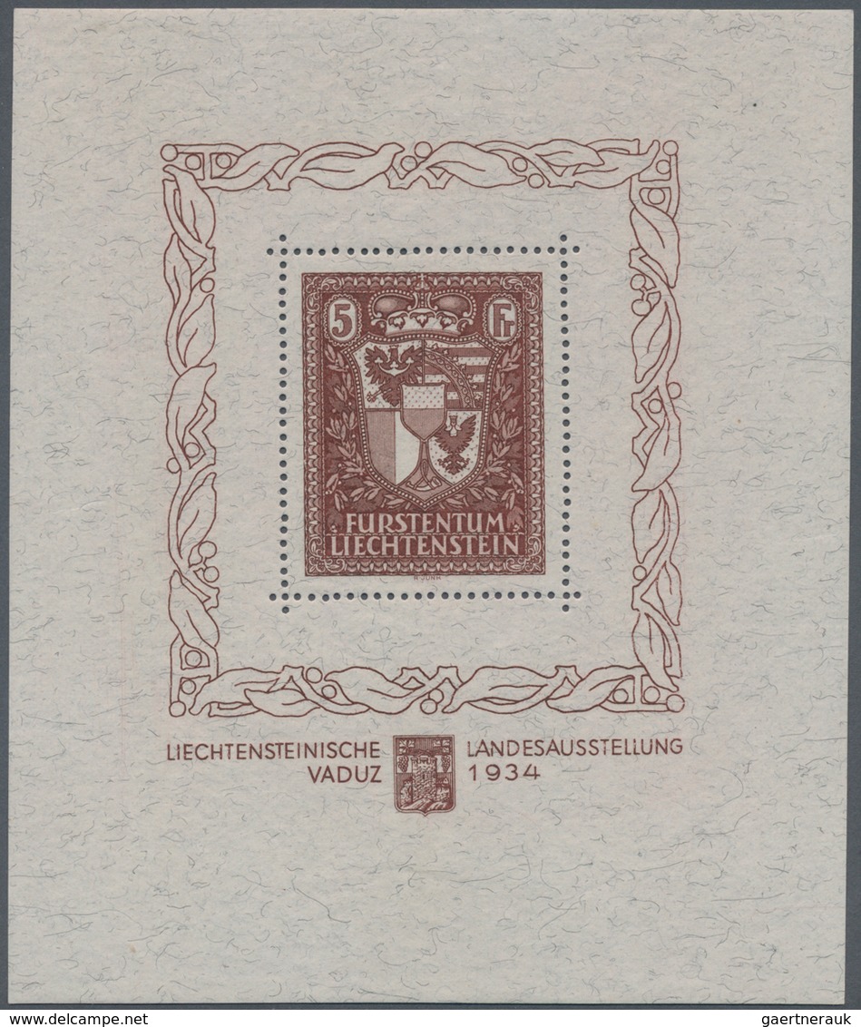 Liechtenstein: 1934, Vaduz - Block Mit Falz, Marke Postfrisch - Covers & Documents