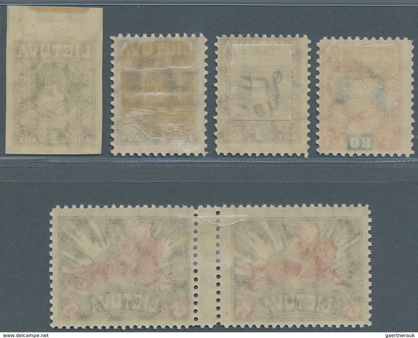 Litauen: 1921, Postage Stamps Grand Prince Kestutis 80 Sk With Centre Green-blue, 1 A Centre Blue An - Lithuania