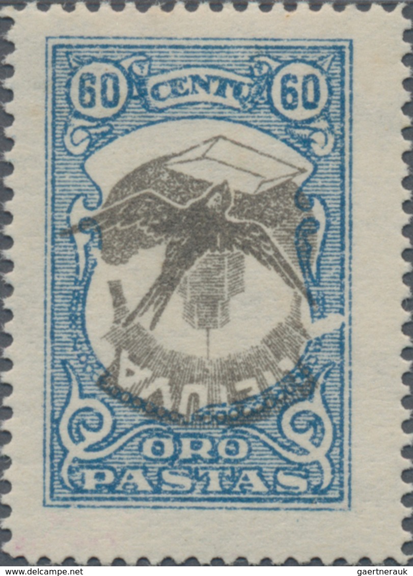 Litauen: 1926, 60c. Airmail Stamp With Inverted Centre, Unmounted Mint, Singed Bartels And Opinion W - Lituanie