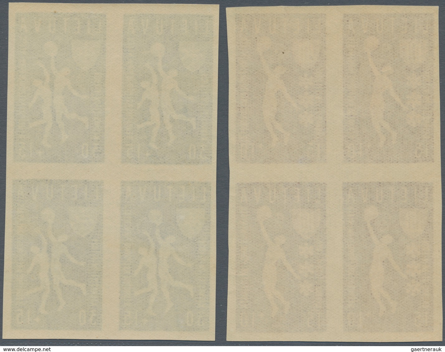 Litauen: 1939, Basketball Championship, 15c.+10c. Brown And 30c.+15c. Green, Each As Imperforate Blo - Lituanie