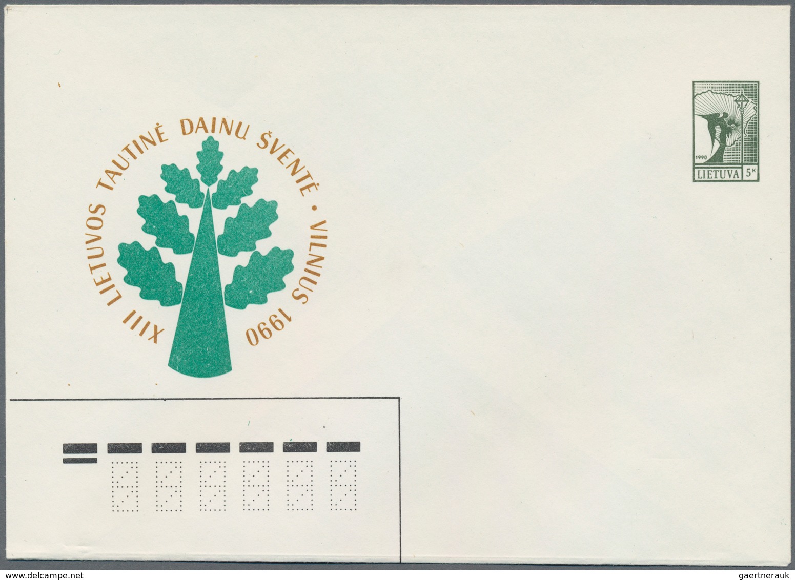 Litauen - Ganzsachen: 1990 Two Unused Postal Stationery Envelopes U 3 + U 3I, The Light Green Stampe - Lituanie