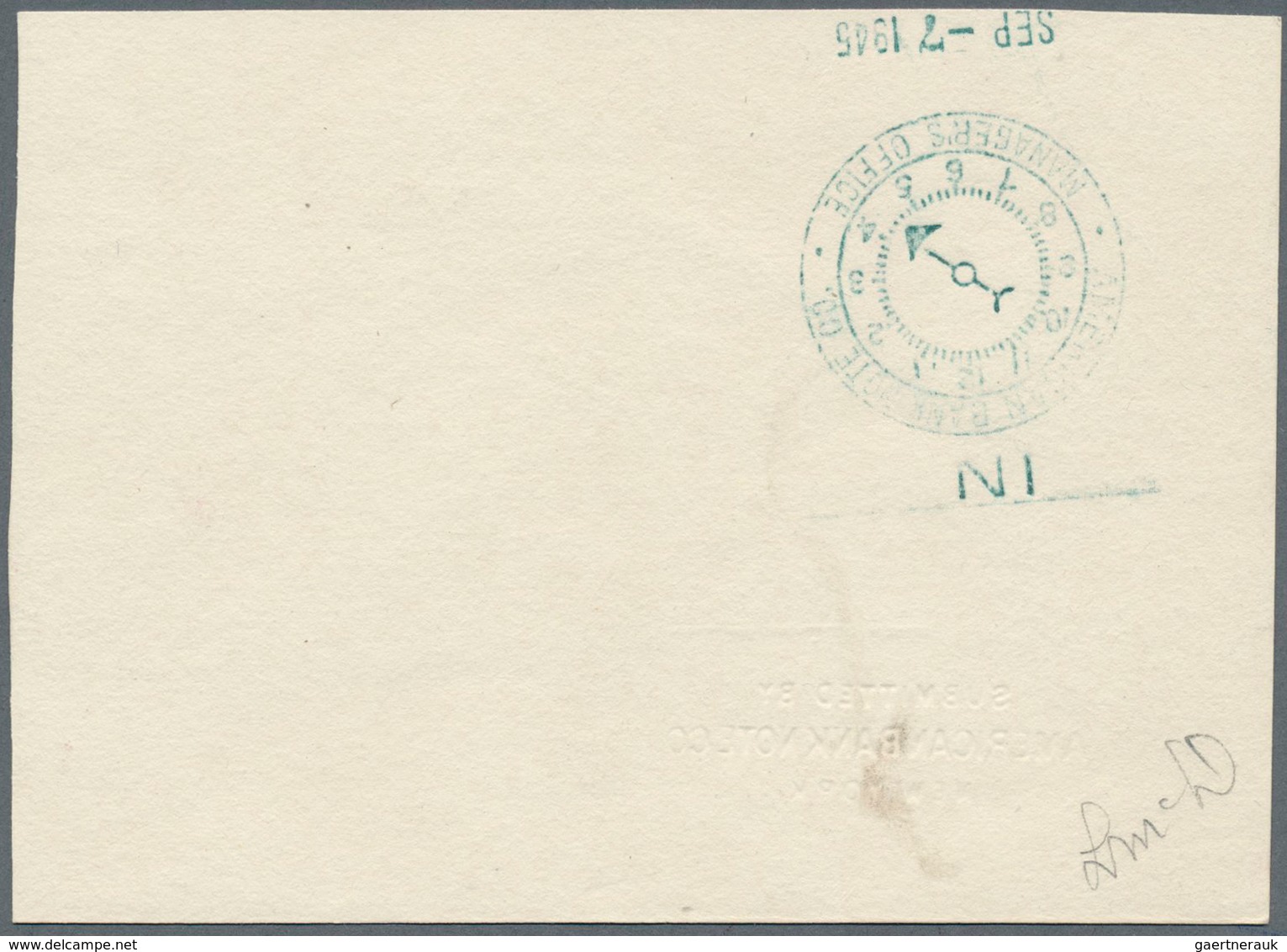Luxemburg: 1944: Granduchess Charlotte, 2 1/2 F Violet, Imperforated Proof On Carton, Block Of Ten F - Sonstige & Ohne Zuordnung