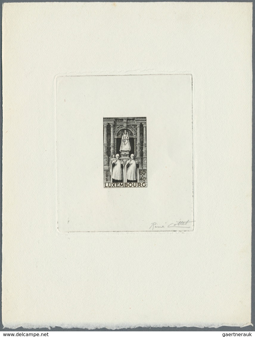 Luxemburg: 1945. Epreuve D'artiste Signée In Black For 0.60f+0.40f Value Of The Issue "Our Lady Of L - Autres & Non Classés