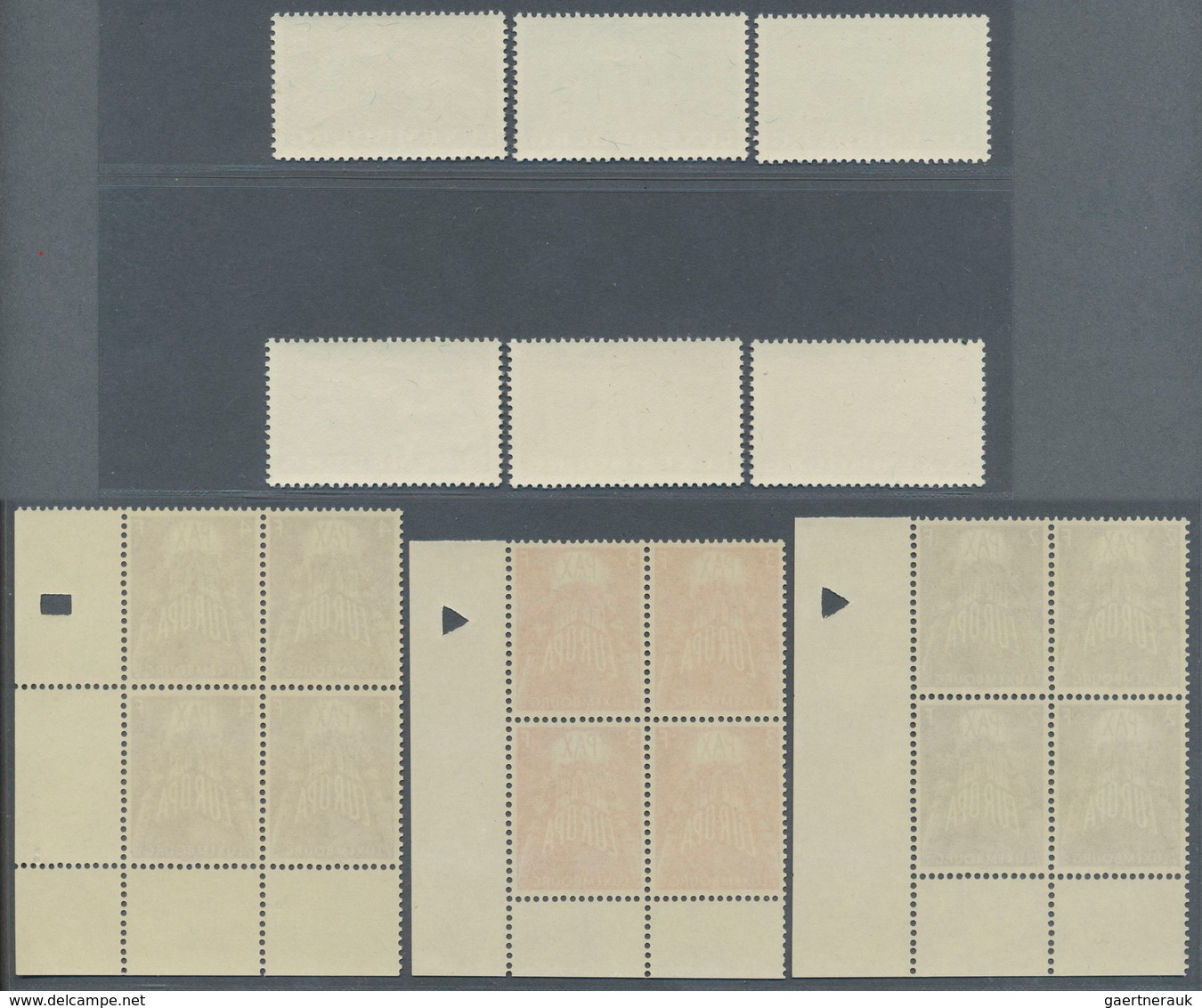 Luxemburg: 1951/1957, Cept-Vorläufer Kpl. Und Cept 1957 Im 4er-Block Aus Der Rechten Unteren Bogenec - Other & Unclassified