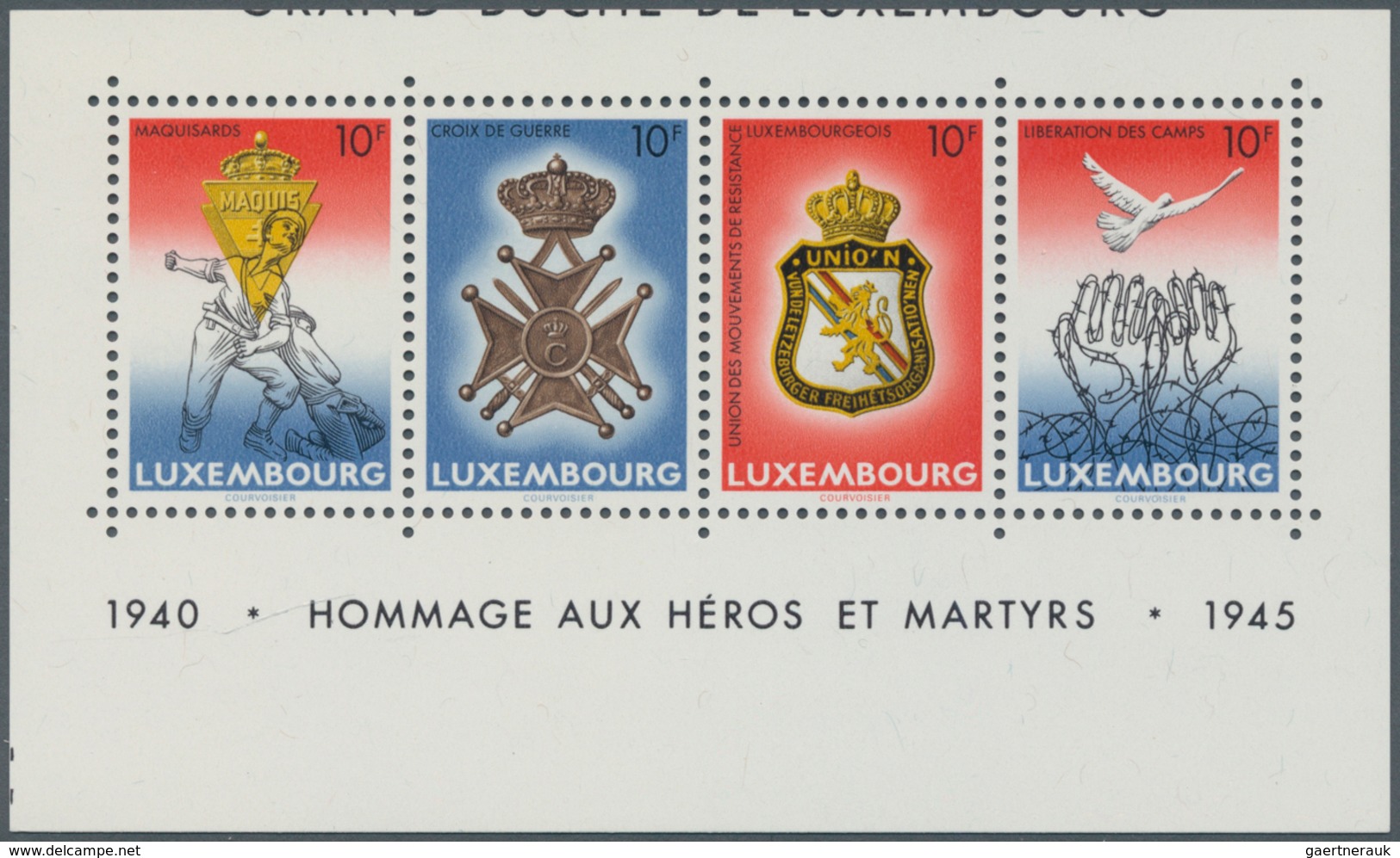 Luxemburg: 1985, Souvenir Sheet For The 40th Anniversary Of The Armistice Of 2nd World War Largely M - Autres & Non Classés