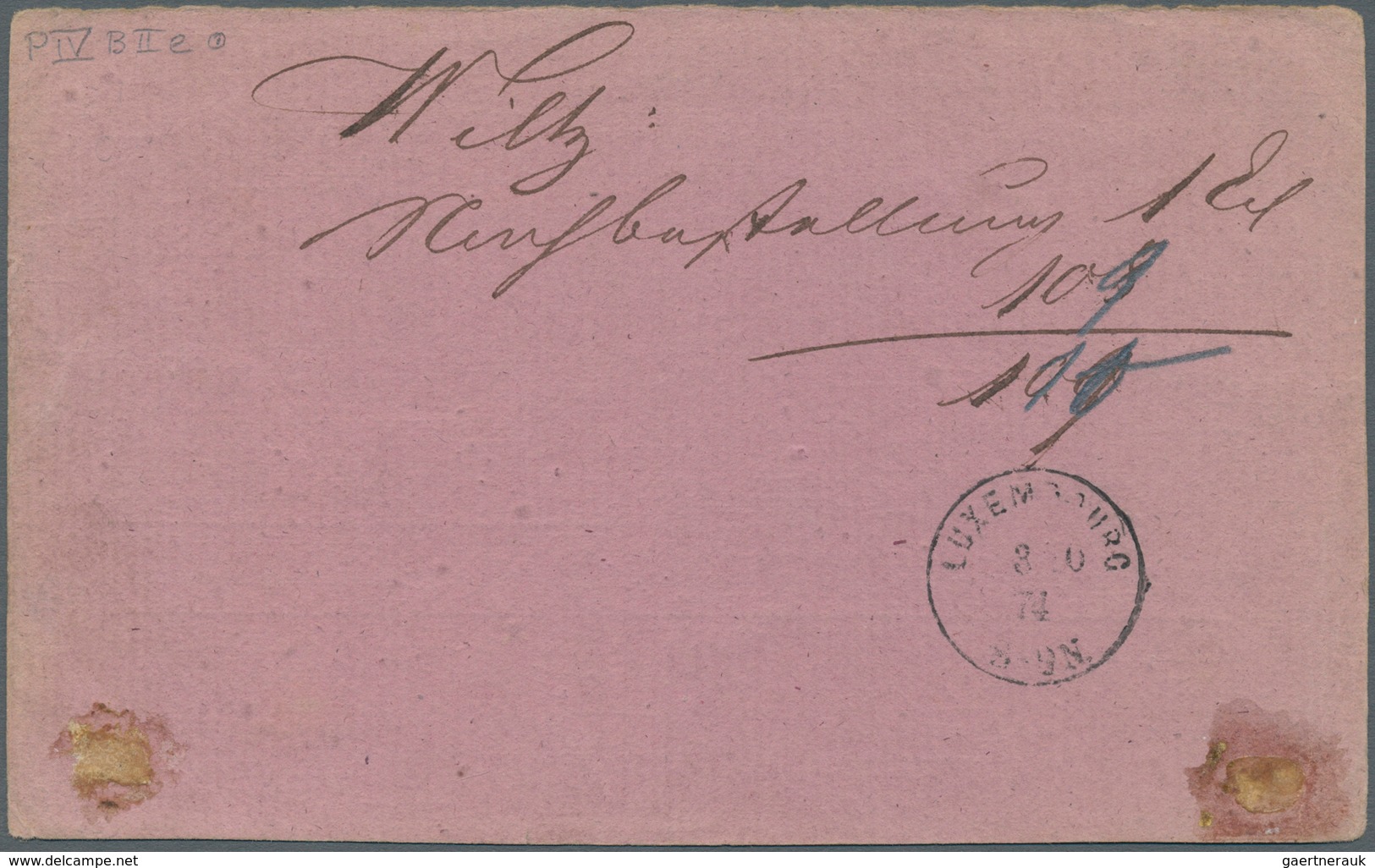 Luxemburg - Ganzsachen: 1873, Pre-printing Question Card ("Rückantwort Bezahlt" Scratched Out) Used - Ganzsachen