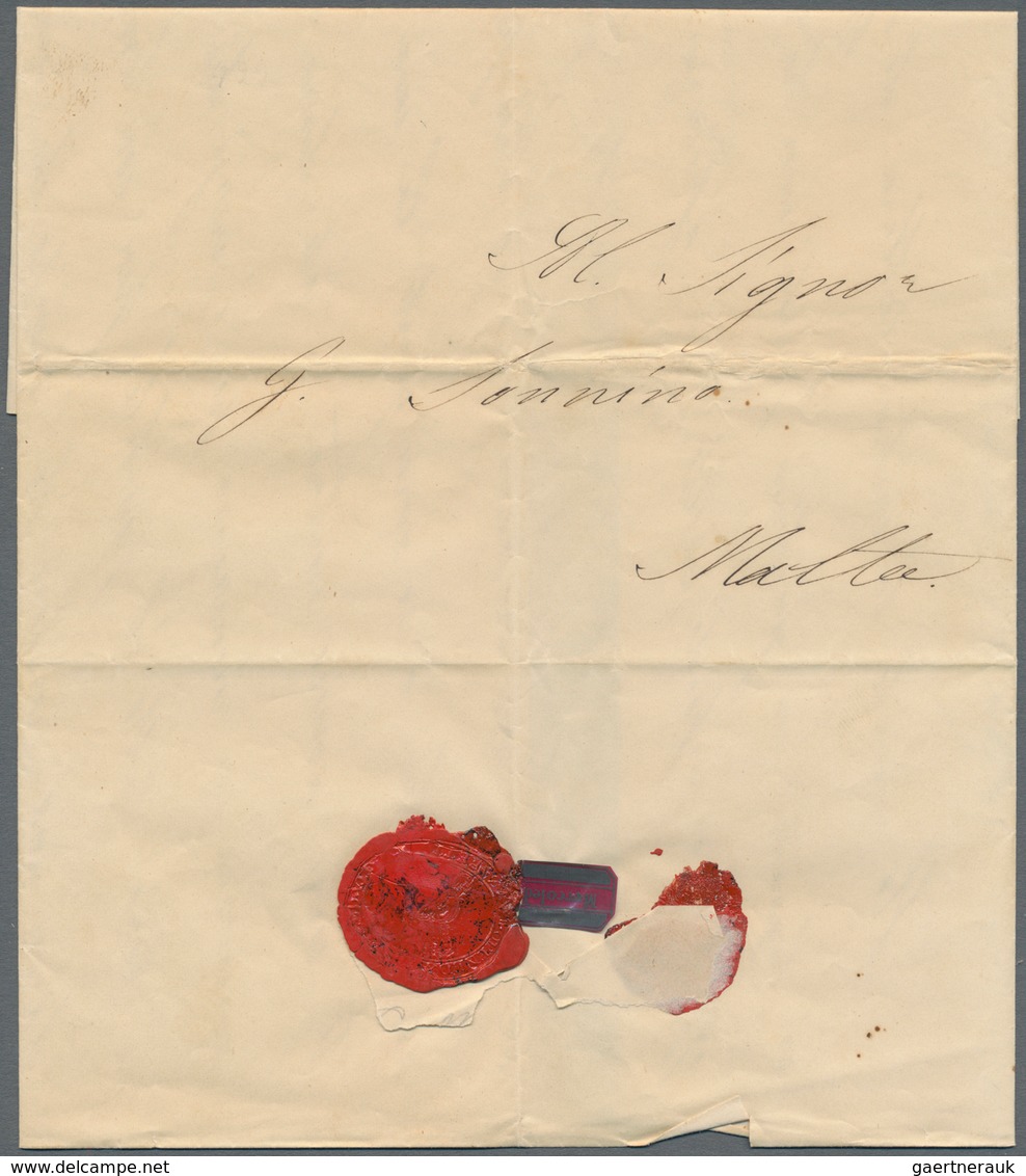 Malta - Vorphilatelie: 1845, Quarantine Camp, Entire Lettersheet Dated "Lazzaretto Di Malta 21 Maggi - Malta