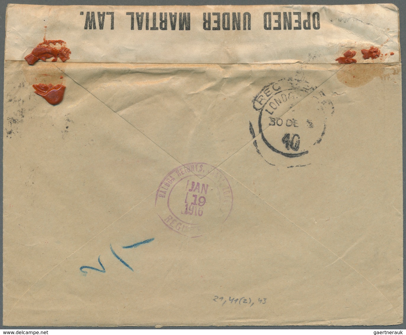 Malta: 1916, KEVII 3d With KGV 1/2d (2), 1d Tied Mute "star" To Registered Cover To Balboa/Canal Zon - Malta