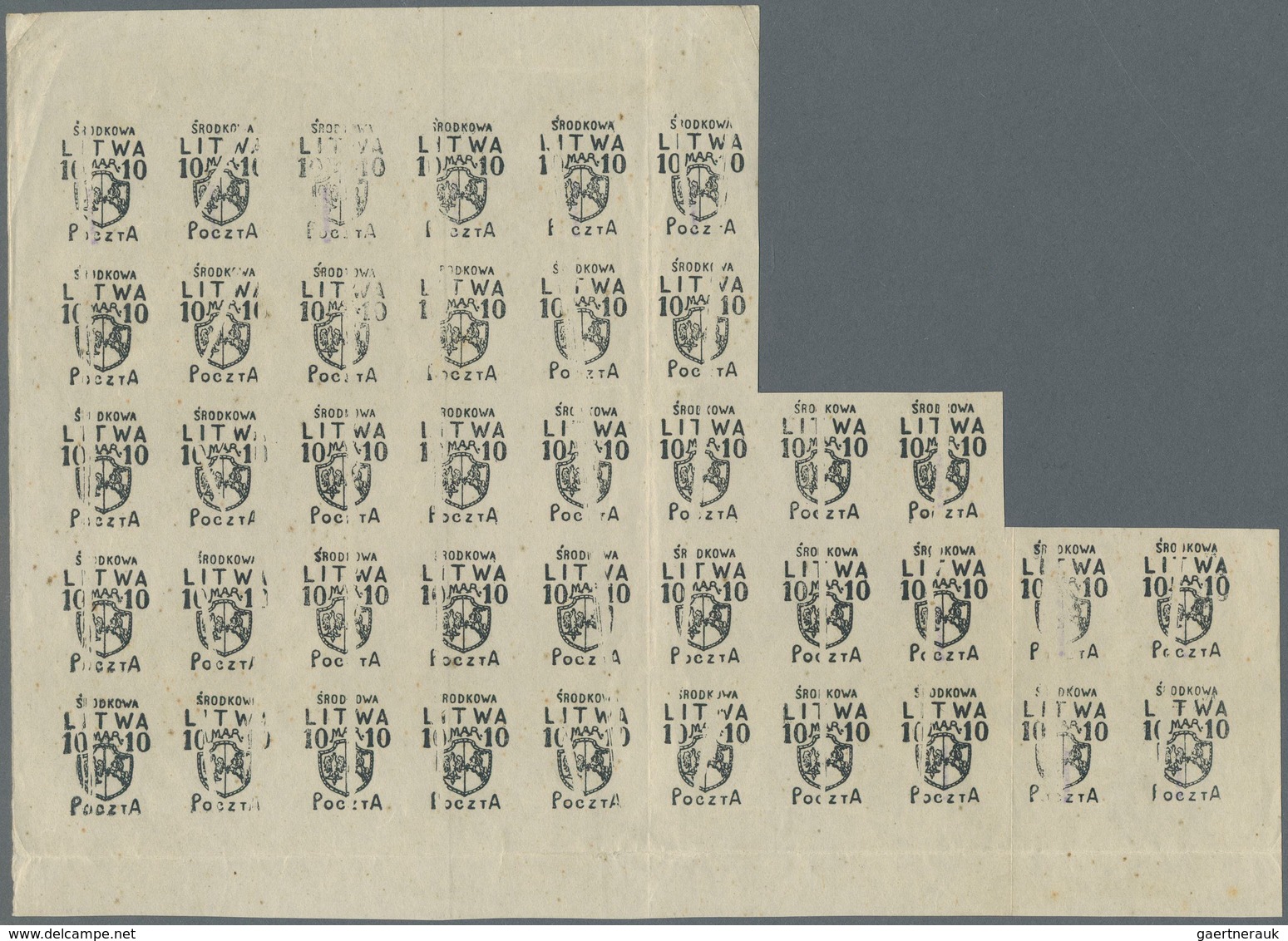 Mittellitauen: 1920, Overprint Issue, Proof Of The Overprint Of 10 M Denomination In Issued Design O - Lituanie