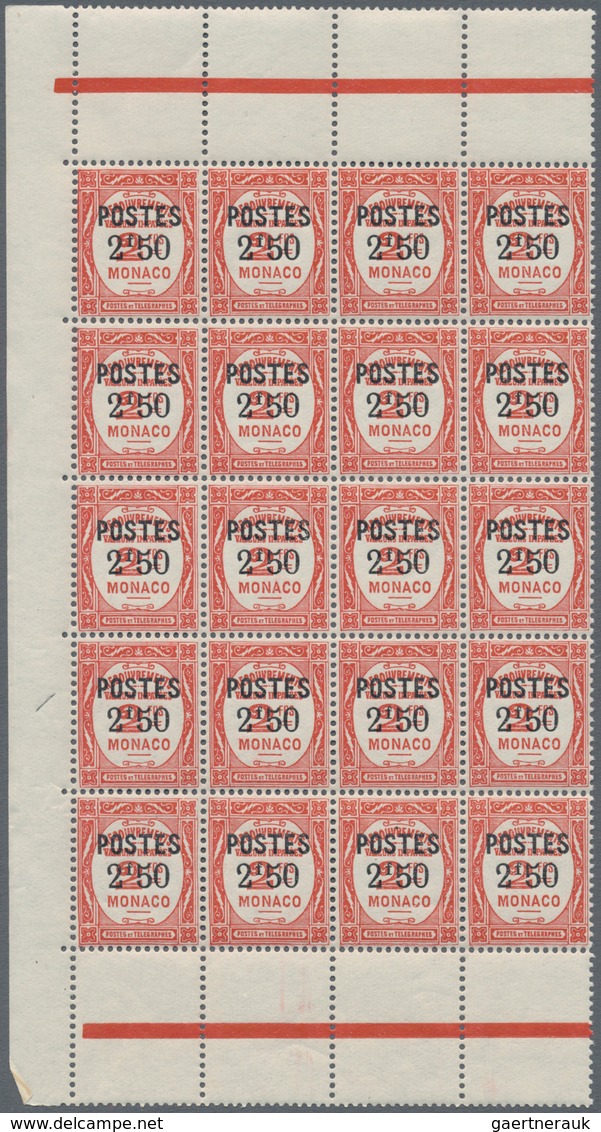 Monaco: 1937/1938, Postage Dues With Opt. ‚POSTES‘ And Surch. With New Values Complete Set Of 14 In - Oblitérés