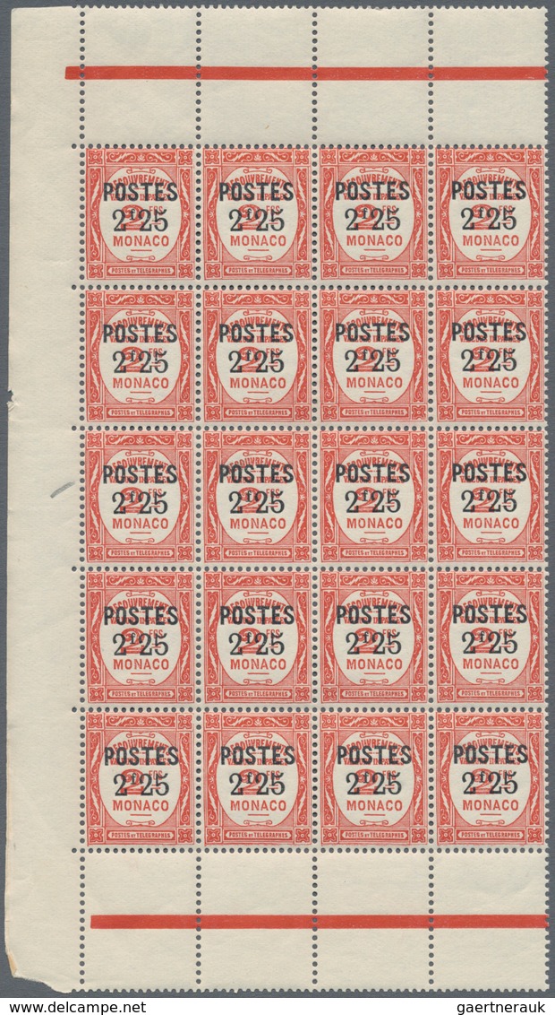 Monaco: 1937/1938, Postage Dues With Opt. ‚POSTES‘ And Surch. With New Values Complete Set Of 14 In - Oblitérés