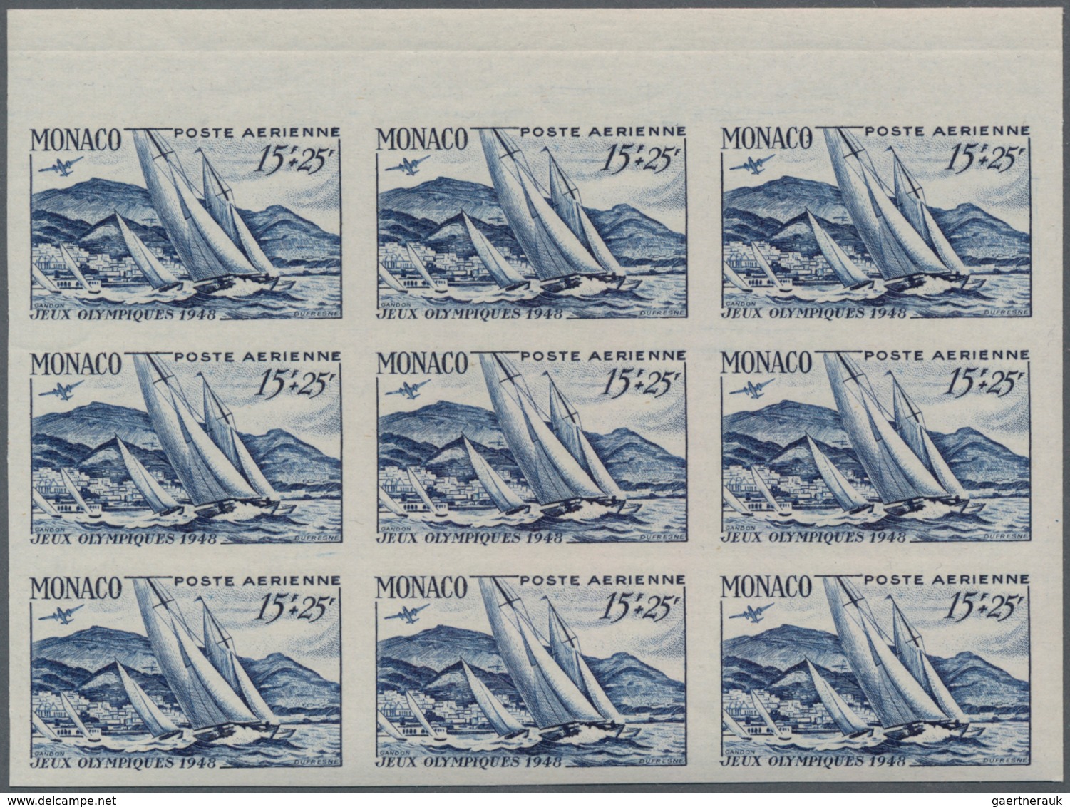 Monaco: 1942, Summer Olympics London Airmail Issue Complete Set Of Four (rowing, Skiing, Tennis And - Gebraucht