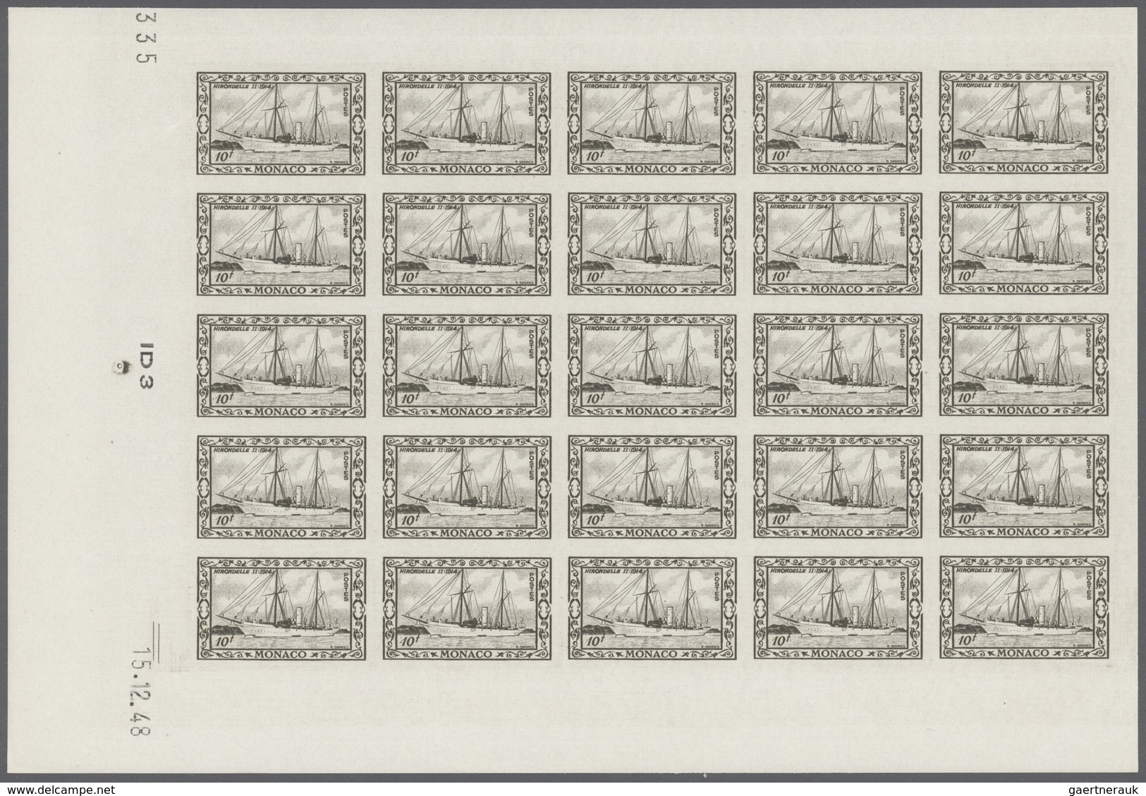 Monaco: 1949, 100th Birthday Of Prince Albert I. Complete Set Of Eight In IMPERFORATE Blocks Of 25 F - Oblitérés