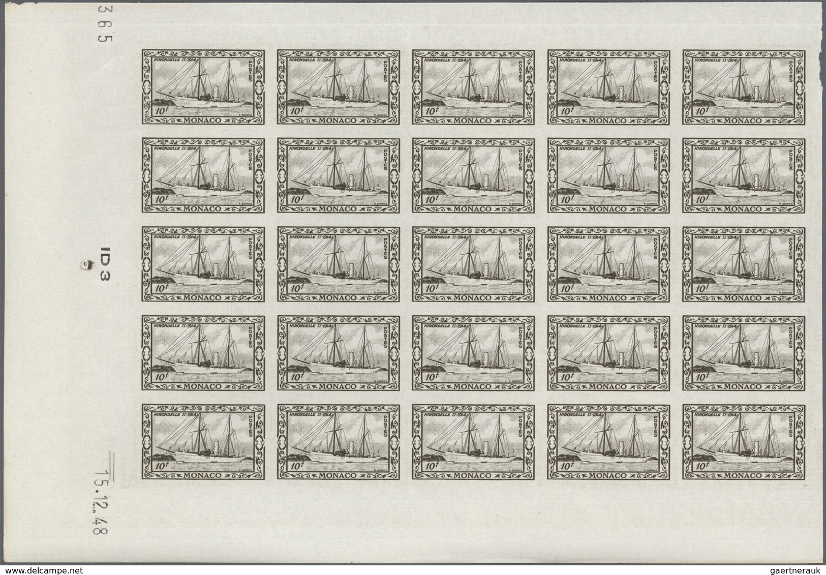 Monaco: 1949, 100th Birthday Of Prince Albert I. Complete Set Of Eight In IMPERFORATE Blocks Of 25 F - Gebraucht