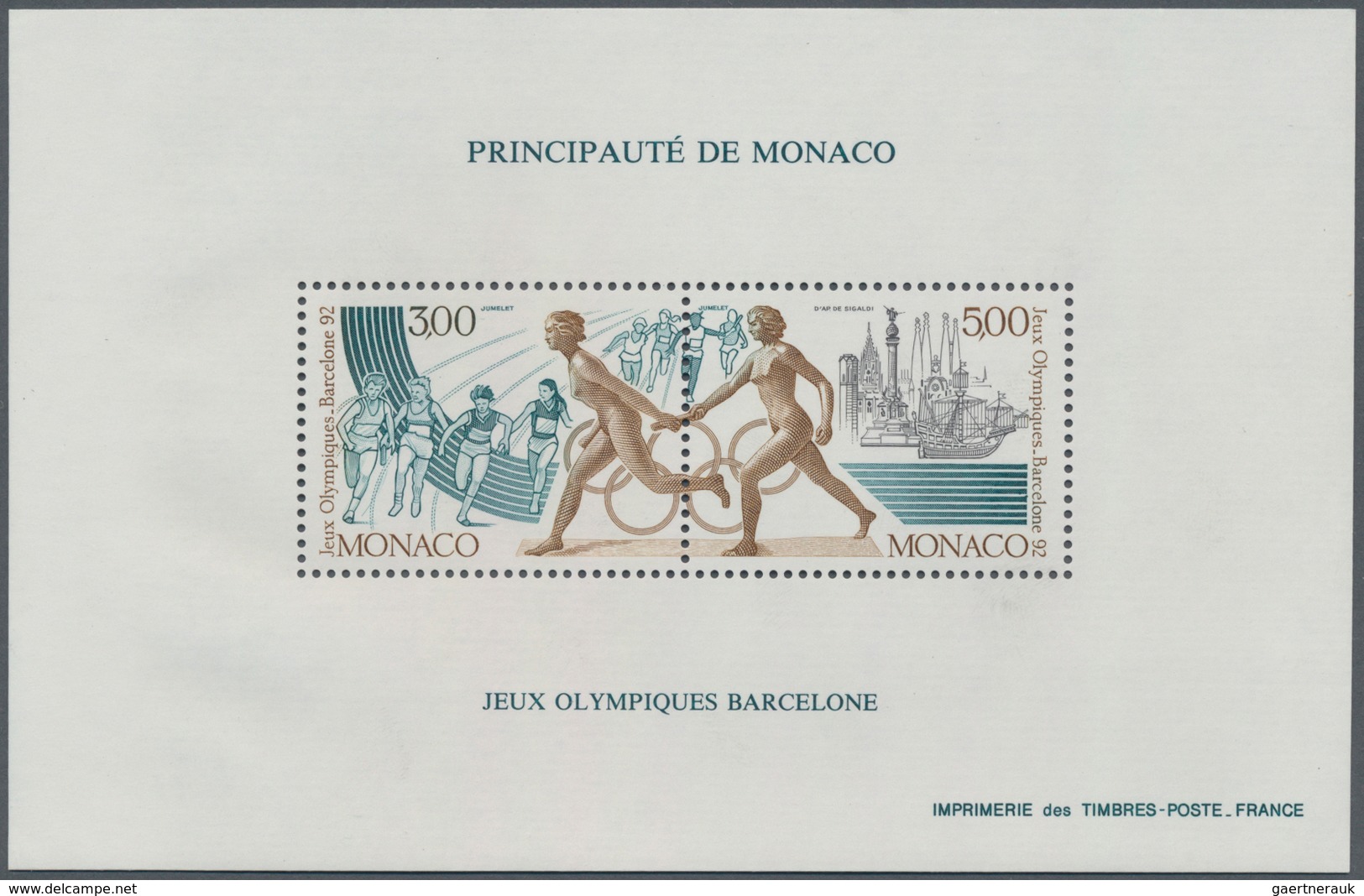 Monaco: 1991, Summer Olympics Barcelona And Winter Olympics Albertville 1992 Set Of Two Perforated S - Gebraucht