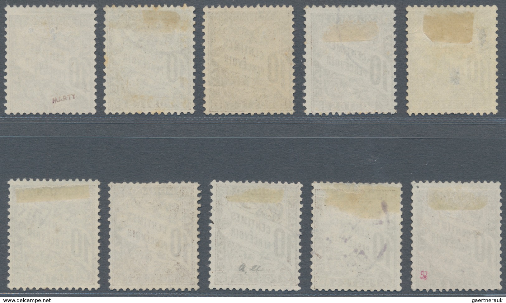 Monaco - Portomarken: 1909, Postage Due 10c. Dark Brown Small Group With Ten Fine Used Copies Of Thi - Portomarken