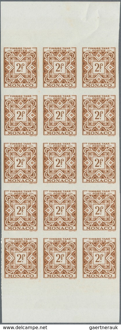 Monaco - Portomarken: 1946/1950, Postage Dues ‚ornaments‘ Complete Set Of 11 In IMPERFORATE Blocks O - Postage Due