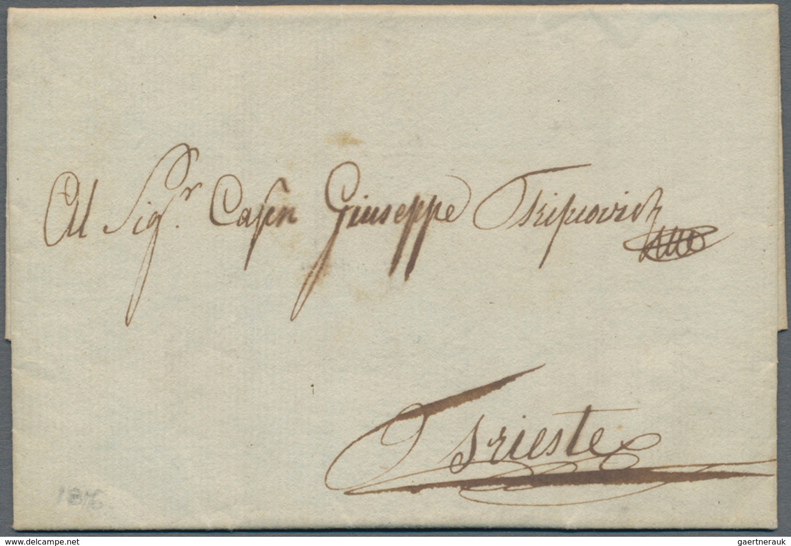 Montenegro: 1816. Entire Letter Written From DOBROTA (3 November 1816), Addressed To TRIESTE, An Exa - Montenegro